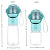 Portable Dog Cat Water Bottle with Attached Food Dispenser Perfect for Busy Pet Parents