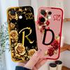 For Vivo V60 Lite 5G Phone Case Fashion Rose Letters Soft Liquid Silicone Housing For Vivo V 60 Camera Coverage Anti Drop Shell