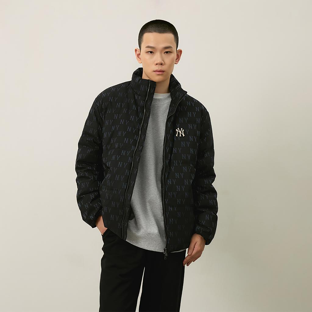 New MLB MONOGRAM Collection New York Yankees 24FW Down Jacket Unisex Black 3ADJM0346-50BKS