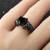 Gothic Jewelry Purple Red Black Crystal Unique Black Skull Rings for Women