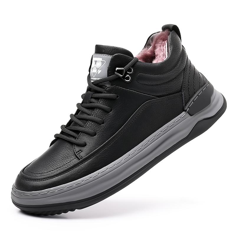 

Стильные мужские кроссовки из натуральной кожи, горячая распродажа 2025, нескользящие теплые зимние ботинки, мужские классические ботильоны на шнуровке, подходящие ко всему 44