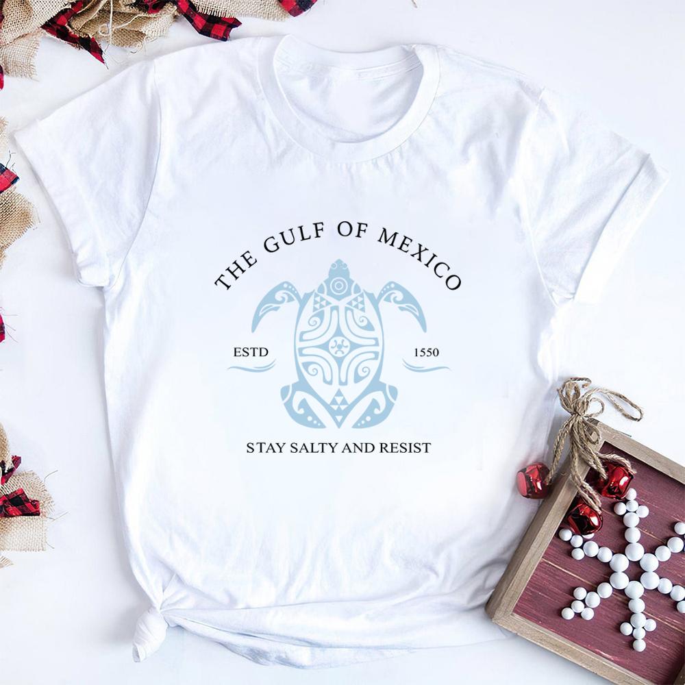 The Gulf of Mexico T-Shirt Gulf Coast Shirt Men Women Stay Salty and Resist T Shirts Trendy Unisex Casual Summer Beach Tshirt