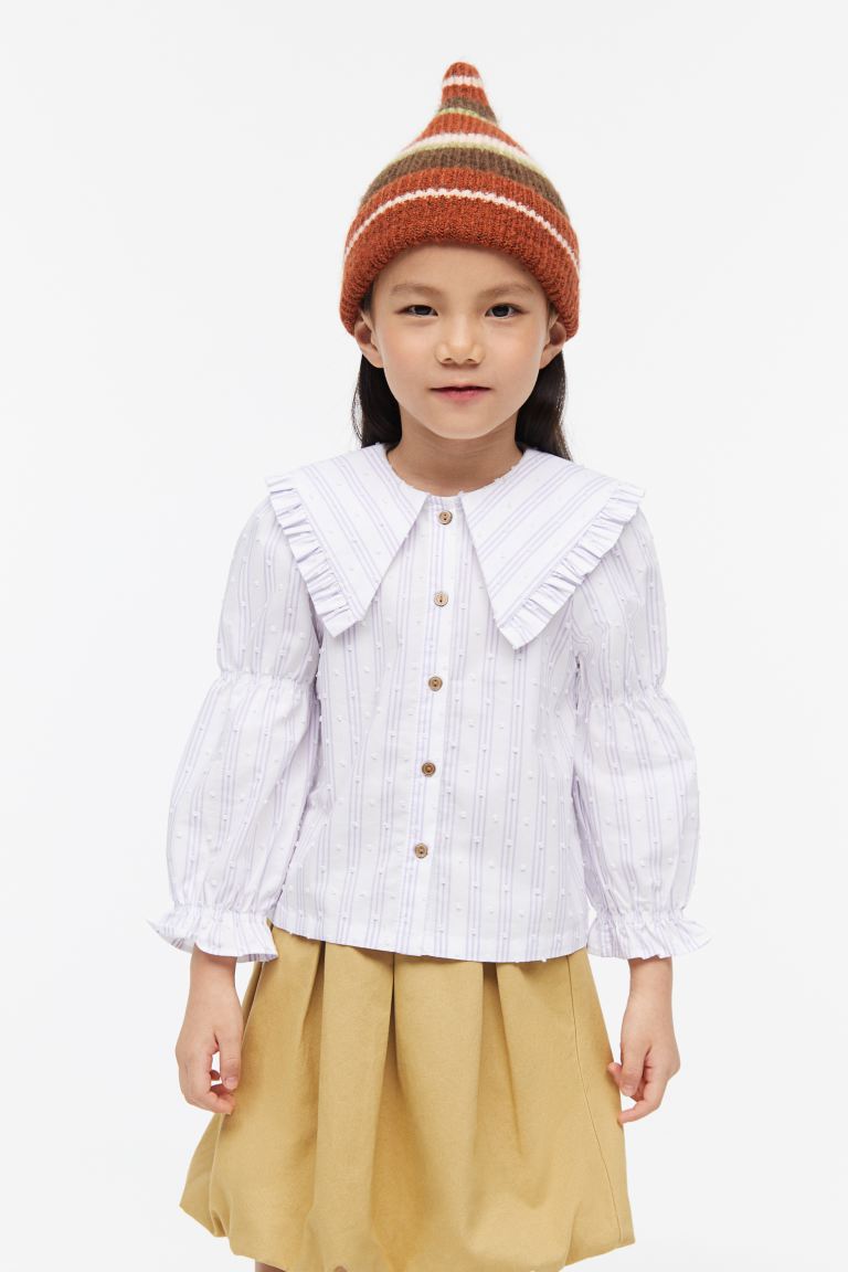 

Блузка с воротником HM, белые полоски