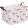 CLOCOR Rectangular Flamingo Storage Basket,Collapsible Cute Pattern Storage Bin,Waterproof Coating Storage Box with Handles,Gift Baskets, Shelf