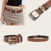 Fashion Pattern Flower Metal Buckle Decoration Women Casual Belt For Daily Use