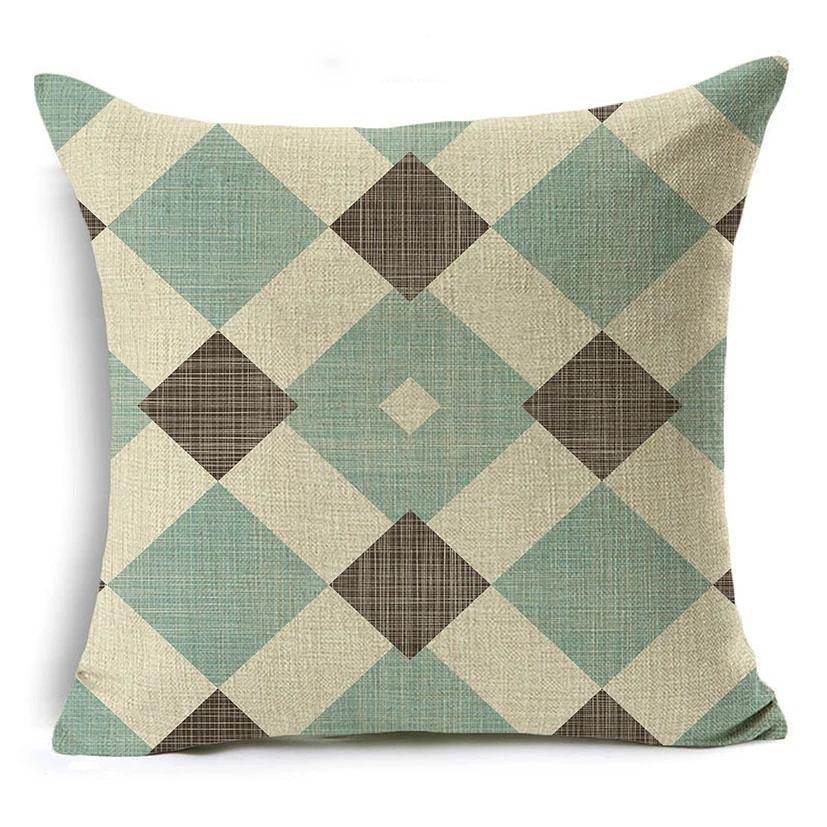 Light Green Fresh Style Cushion Cover 45x45cm Linen Decorative Pillow Cover Sofa Bed Pillow Case