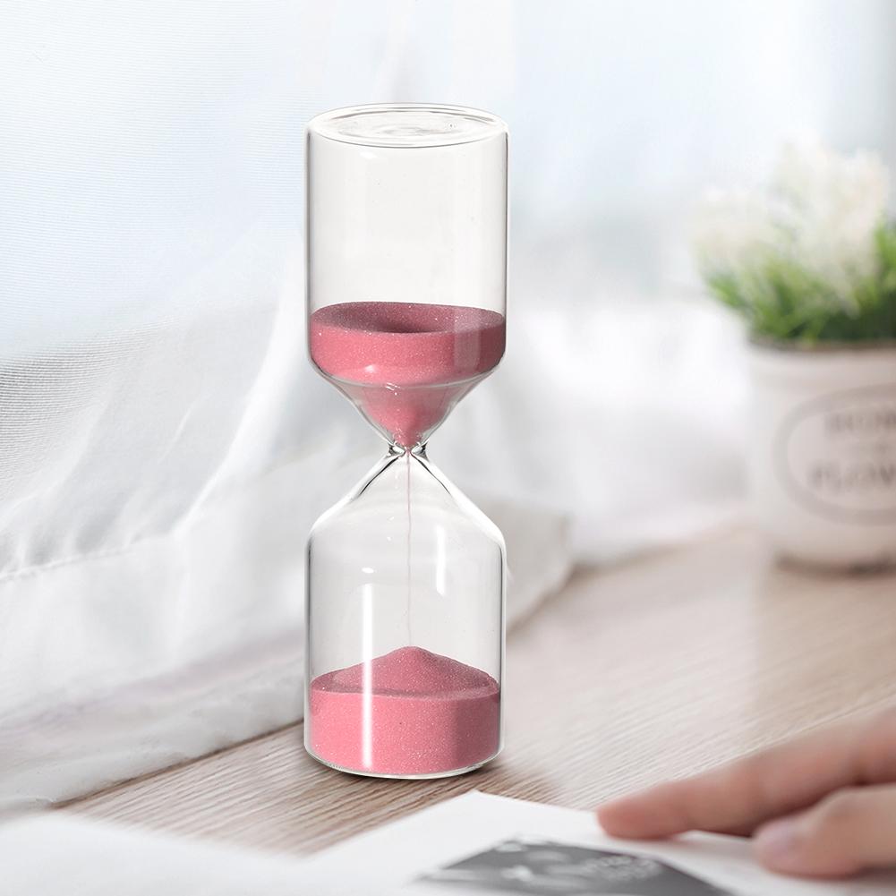 Zylinderform 30 Minuten Sanduhr Sandtimer Glas Heimschmuck GeburtstagsgeschenkPink