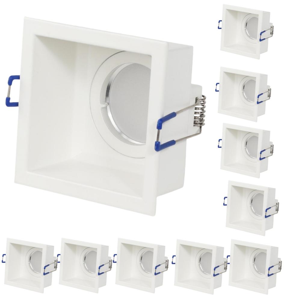 10PC Recessed Downlight GU10 MR16 Round Replacement Aluminum Kit Fitting Mounting Ceiling Spotlights Lamp Socket Holder Fixtures