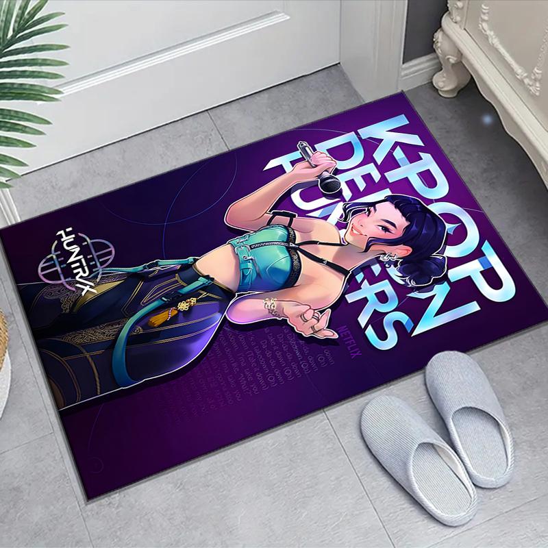 1pc KPop Demon Hunters30 Design Area Rug - Non-Slip, Soft & Cozy Floor Mat for Living Room, Bedroom, Office - Indoor/Outdoor Decorative Carpet