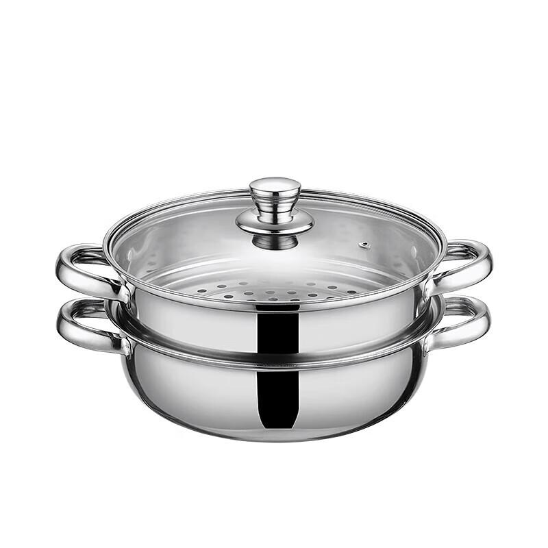 EFULLOT 28cm Stainless Steel Double Layer Steamer Pot