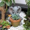 Härlig elefantblomkruka Handgjord hartsplanta Kruka Dekorativ saftigväxtkruka för Hem Rum Trädgård Balkong Kontor