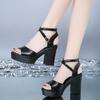 Korean Version of Thick-heeled Sandals Women's 2025 New Summer Sexy Fish Mouth High-heeled Shoes Platform Waterproof Tide Versatile Women's Shoes