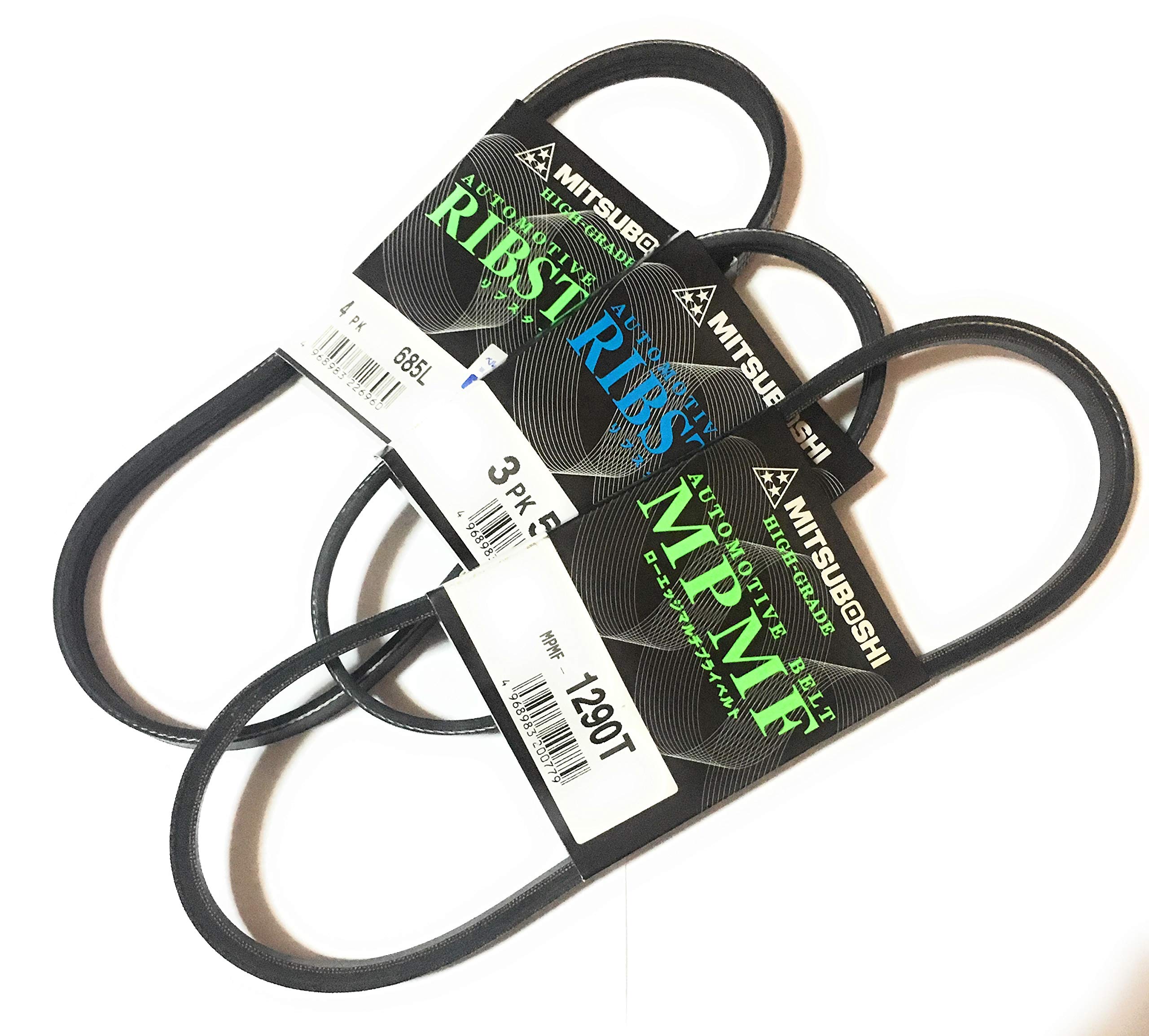 

Mitsuboshi Комплект для Daihatsu Copen Ремень вентилятора и охлаждения, Ремень гидроусилителя руля, 3 шт., L880K Ремень, Ремень, (4PK685L-3PK500, MPMF1290T)