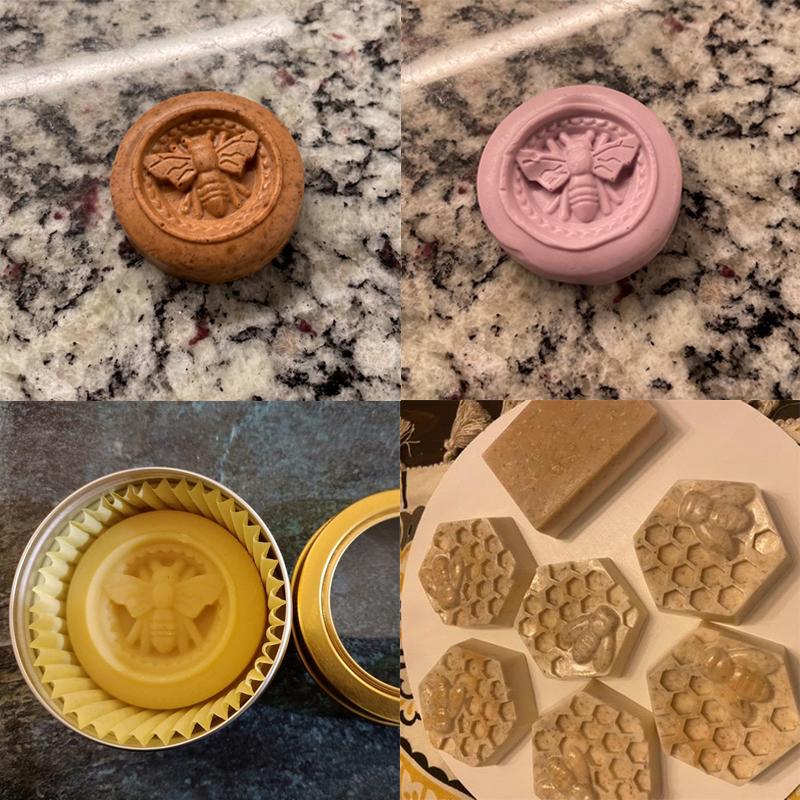 Honeycomb Soap Mold 3D Bumble Bee Stamp For Handmade Lotion Bars Honeybee Wax Melts Bath Bomb Chocolate Dessert Decoration Tools
