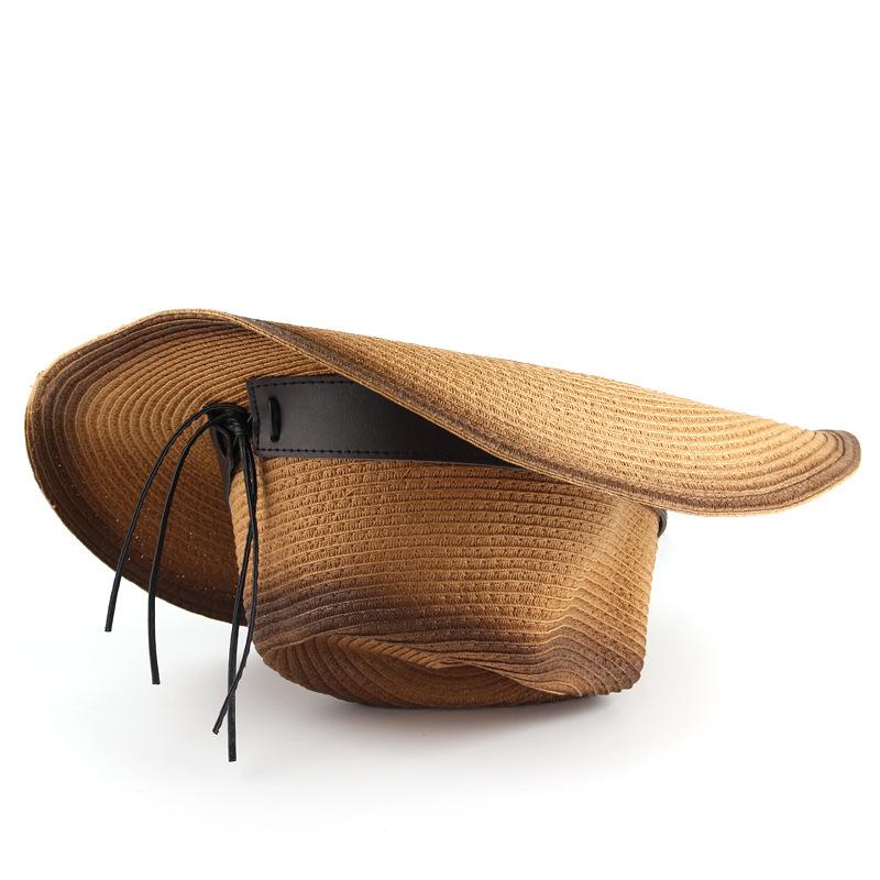 eBay European and American Western Cowboy Hat Vintage Embroidered Men's and Women's Straw Hat Outdoor Casual Sun Hat