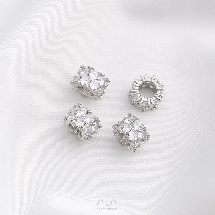 14K Gold-Plated Zircon Spacer Beads for DIY Jewelry