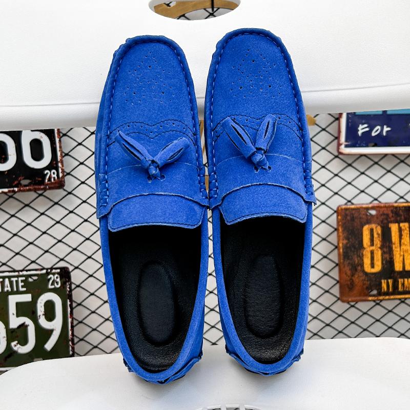 FashionSuede Leather Shoes Men Fashion Comfortable Moccasins Handmade Men Casual Driving Shoes Ultra-light Soft-Soled Slip On Footwear