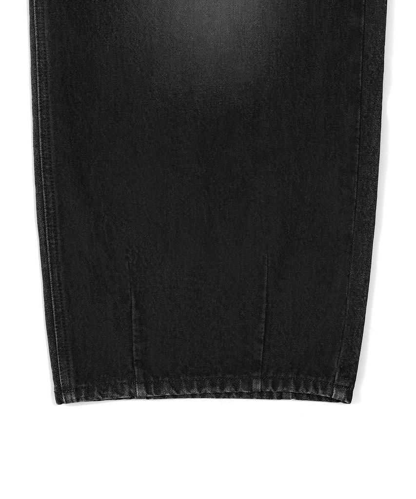 EXCONTAINER Washed Wide Balloon Fit Denim Pants (Washed Black)