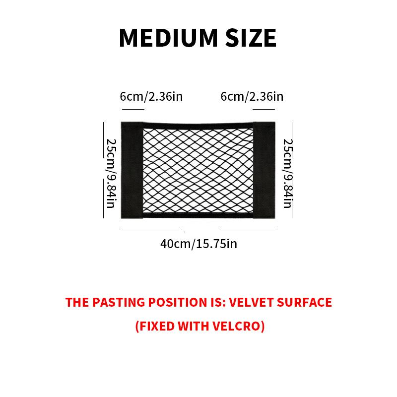 Car Storage Net Stretchable Mesh Pocket Net Magic Elastic Sticker Universal Rear Mesh Trunk Seat Bag Pocket Cage Auto Organizer