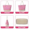Casual Striped Canvas Bag For Women Large Capacity Shoulder Bag Shopping Totes Student Bookbag for School Travel Beach