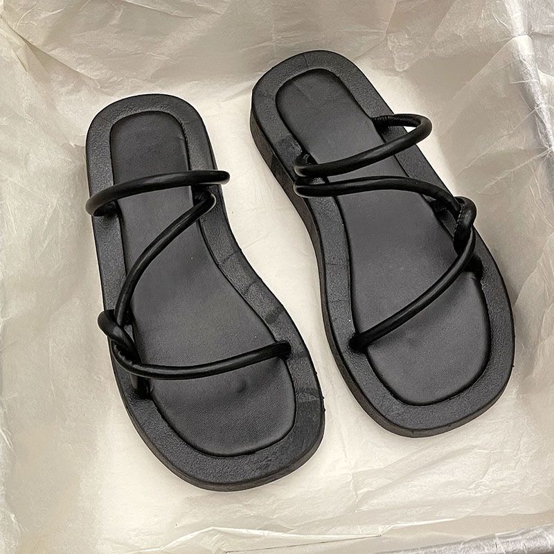 Hochmodische Römersandalen Sommer Damenmode 2025 neu zehenfrei Internet-Berühmtheit super angesagte Plateausandalen