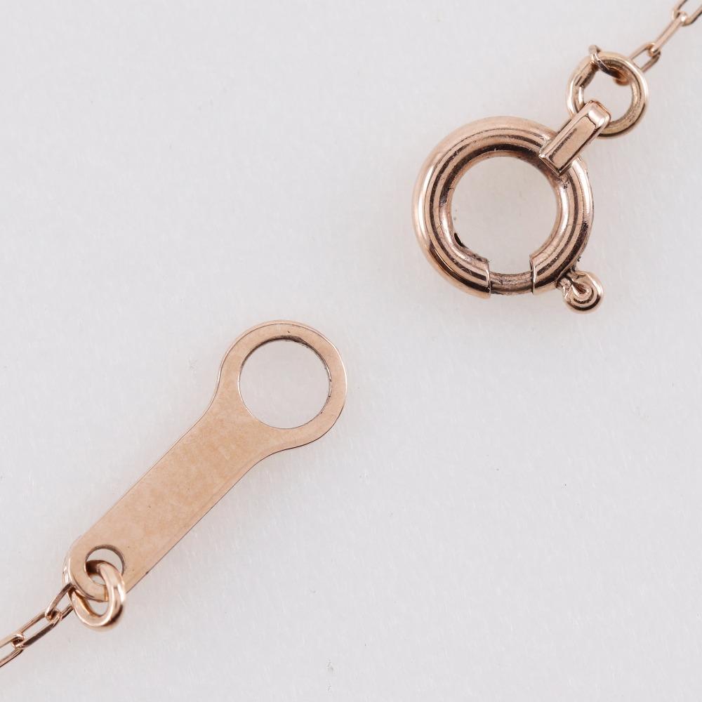 4℃ heart Necklace K10 Pink Gold/diamond heart 1.2g Women Used