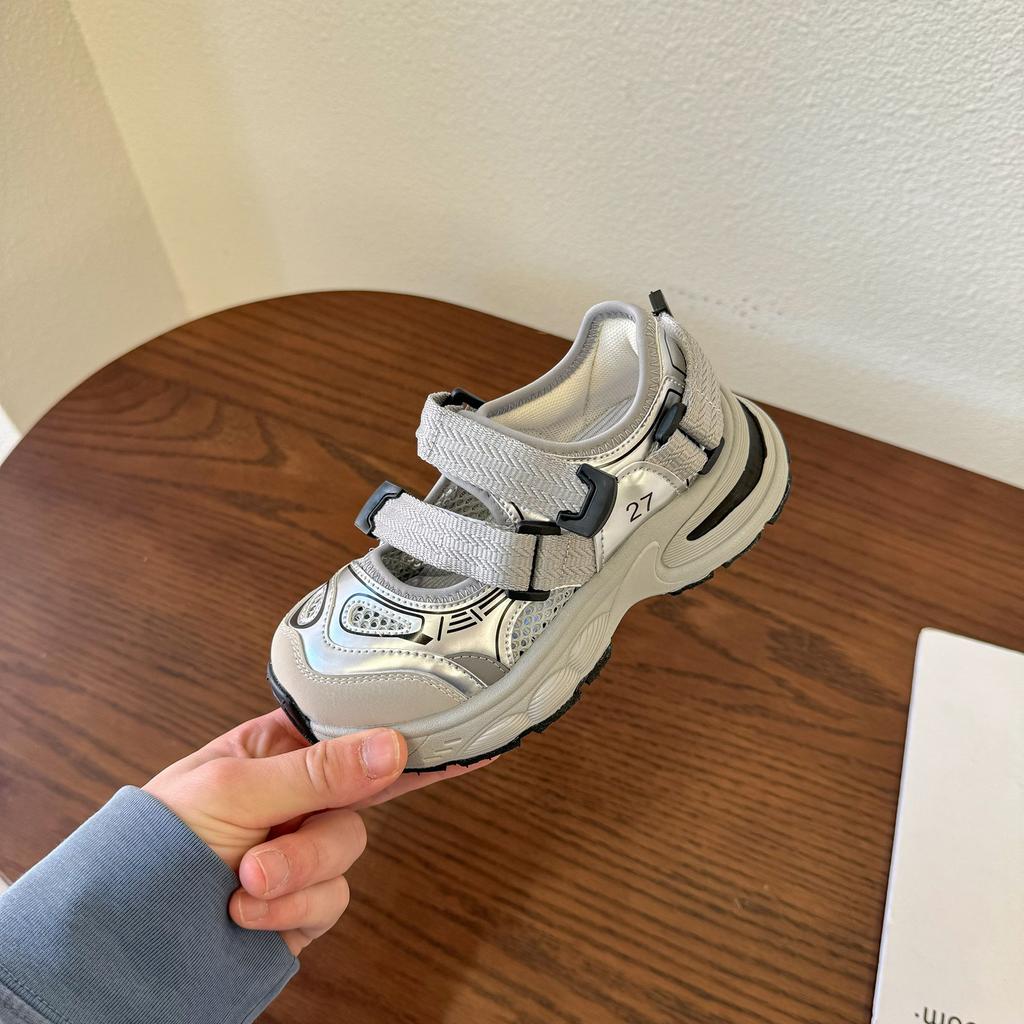 Girls Shoes Sports Shoes 2025 Summer Single Net Breathable Casual Dad Shoes Korean Version 6-12 Years Old Middle and Older Children Beach Shoes