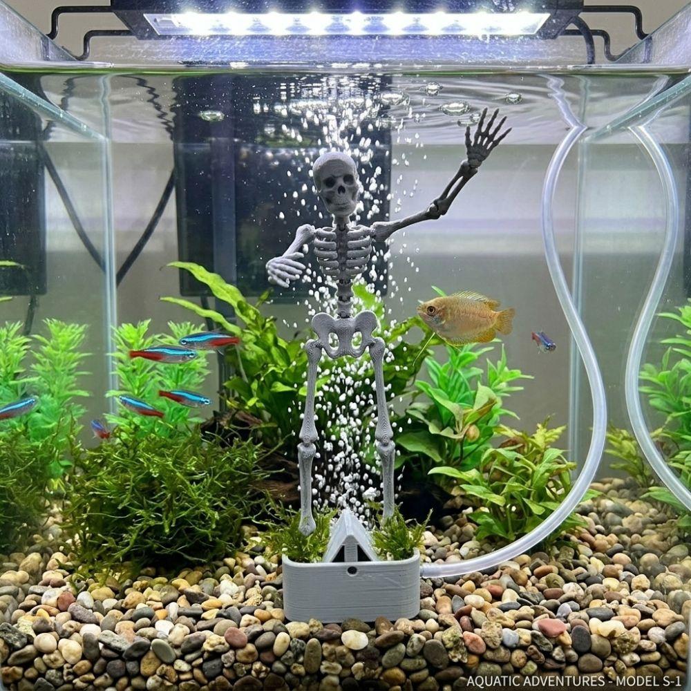 Dancing Underwater Dancing Skeleton Aquarium Bubbler Dynamic Skeleton Bubbler  Aquarium Tank