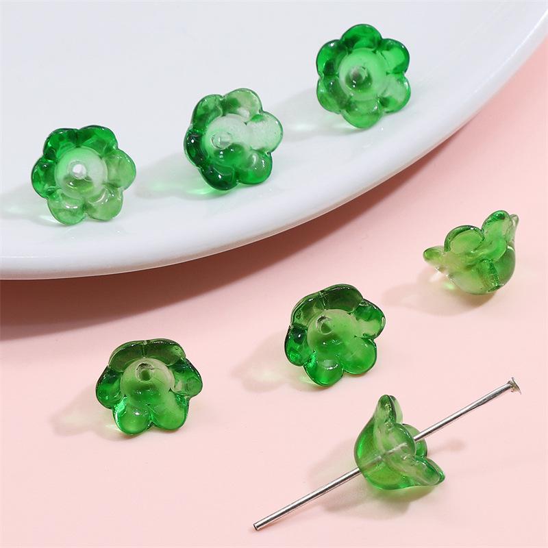 

Градиентные стеклянные бусины, имитирующие нефрит, ландыш, для DIY ожерелья и браслета 12x7mm, Hole ~1mm, 10 pcs/package