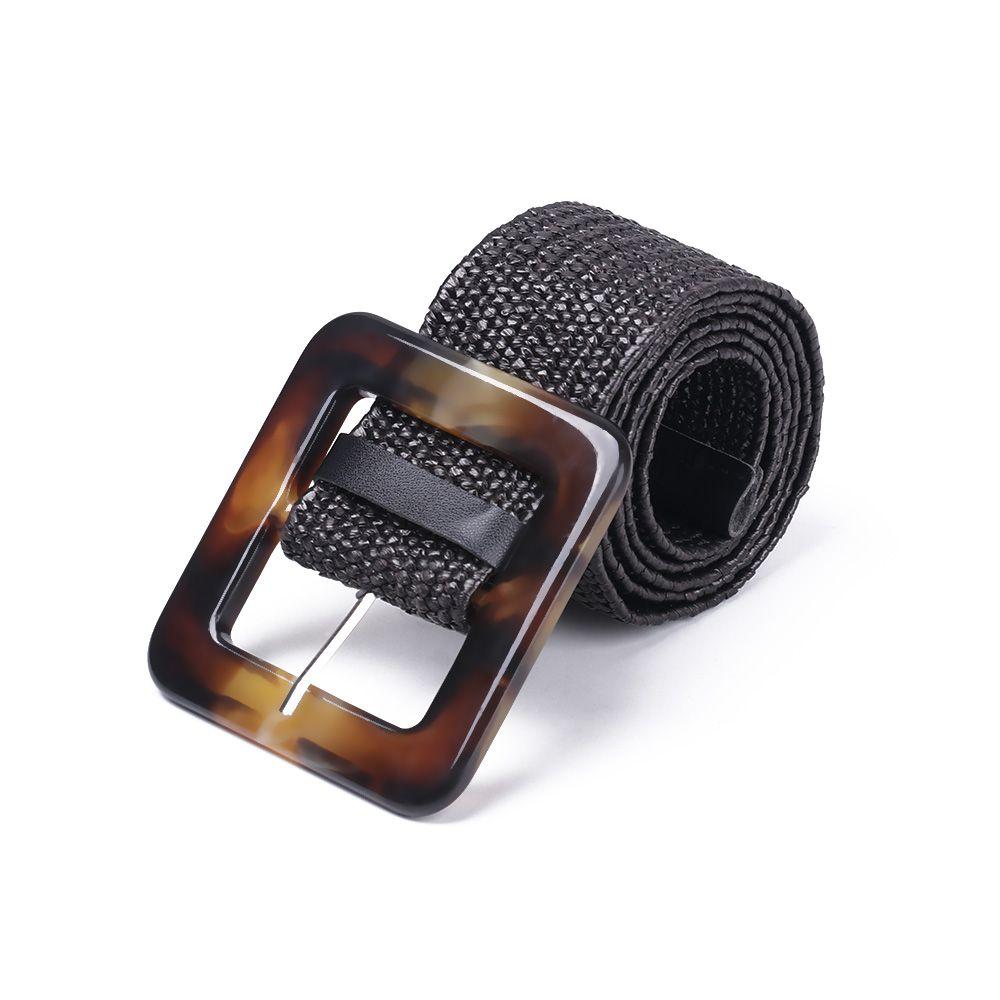 Women Wide Dress Belt Shirt PP Straw Belly Necklace Elastic Waist Chain Body Jewelry Straw Belt