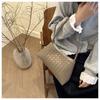 Women's Woven Texture Faux Leather Shoulder Bag, Soft Handbag with Single Strap, Casual Square Crossbody Purse