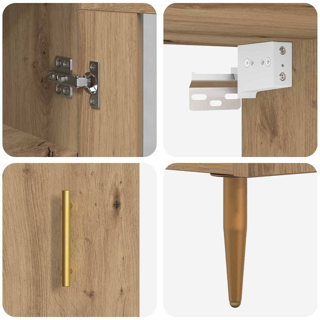 Highboard 2 pcs Artisan Oak Glass