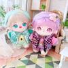 Niannyyhouse 20cm Plush Doll Clothes, Headband, Hoodie, Coat, Pants, Cotton Doll, Dress-Up (Purple)