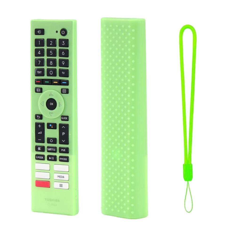 

Silicone Remote Case Cover with Lanyard Shockproof Remote Controller Cover Lightweight for Toshiba CT-95069 95041 95022 95024 зелёный