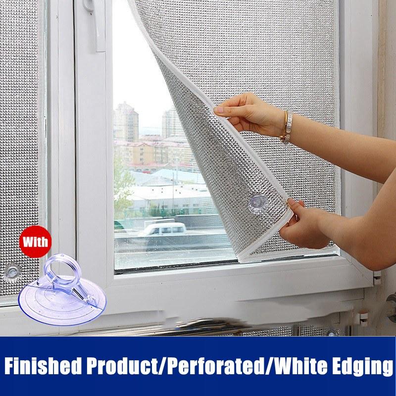 Summer Window Heat Preservation Film Alumunum Foil Self-Adhesive Sunshade Curtain Indoor Windproof Insulation Shading Screen