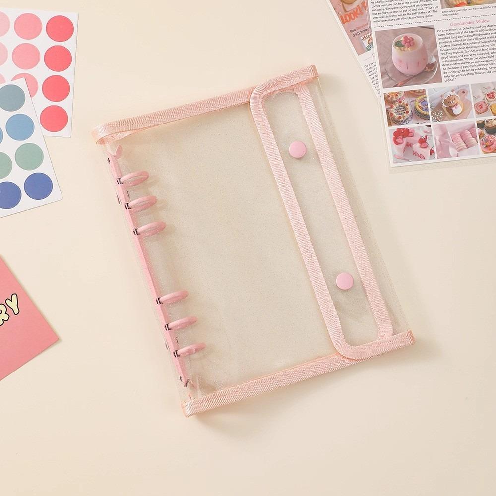 Ins PP A5 Binder Cover Loose Leaf Double-Buckle Album Book DIY Small Card Booklet Photo Collect Book розовый