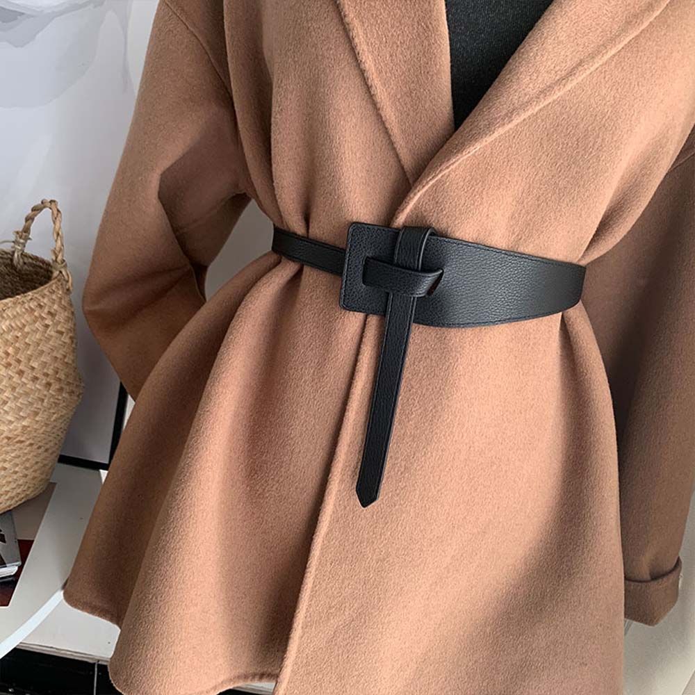 Coat Decorations Knotted Sweater Women Waistbands PU Leather Belt Corset Belt Knotted Waist Strap