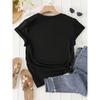 Women's Plus Size Clover Heart Print T-Shirt Slim Fit Crew Neck Spring Summer Top