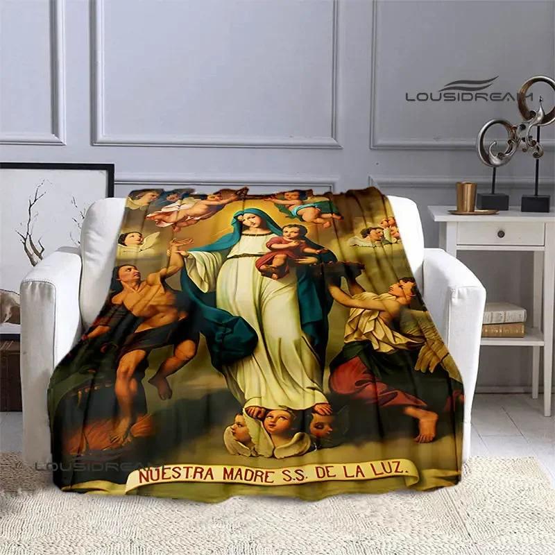 Virgin Mary Faith Print Blanket Flannel Soft Comfort Blanket Home Travel Blanket Kids Warm Blanket picnic blanket birthday gift