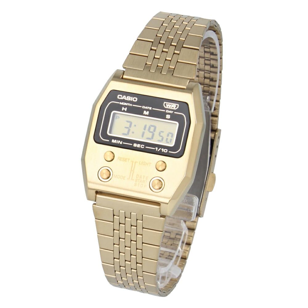 CASIO Casio Standard Cheap Casio and Gold and Watch, Unisex, Men's Women's, Black, A1100G-5