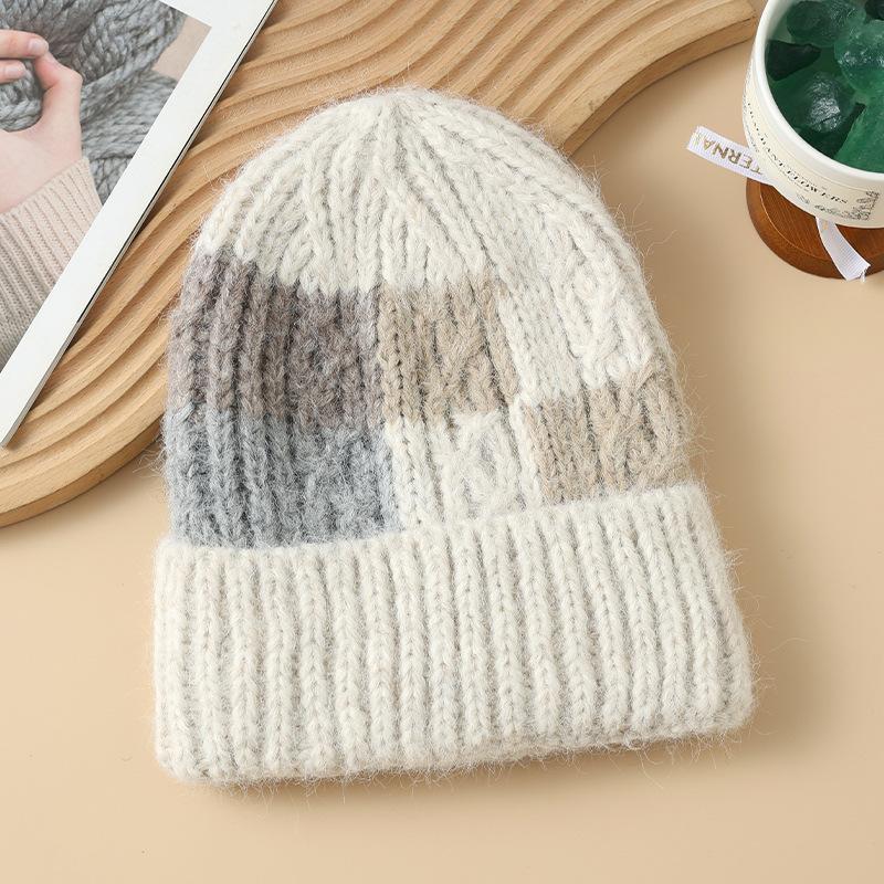 

Осенне-зимние шапки, женские, большой обхват головы, маленькое лицо, шерстяная шапка, защита ушей, теплая вязаная шапка, головной убор. One Size