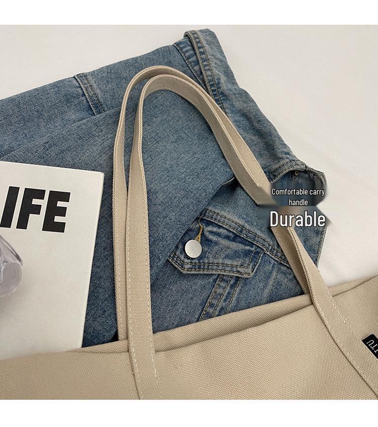 2025 Women's Large Capacity Canvas Tote: Versatile Summer Shoulder Bag for College Commute