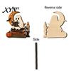 Creative Desktop Ornament Halloween Reading Ghost Figurine, Retro Wooden Statue, Vintage Magic Theme Tabletop with Stacked Book for Home Office Shelf