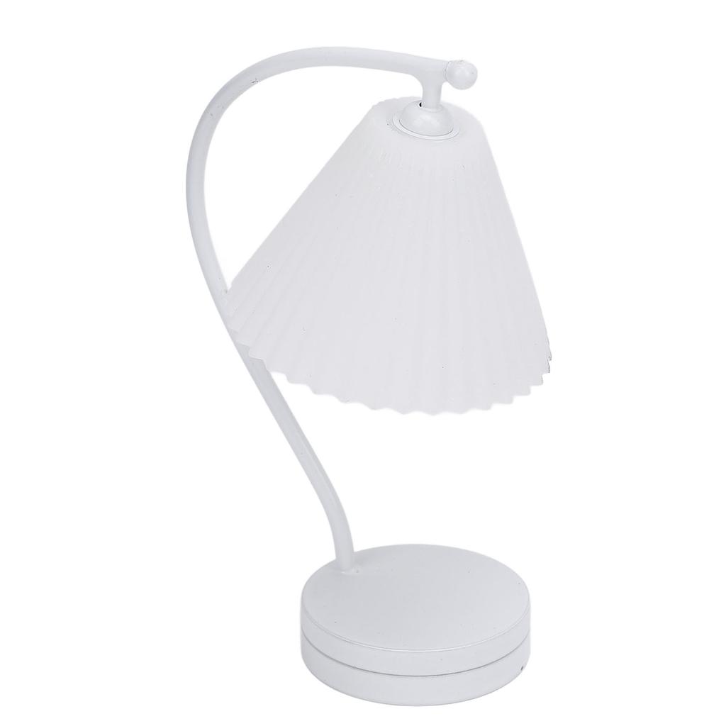 1:12 Maßstab Puppenhaus Tischleuchte Einfacher weißer plissierter Lampenschirm Tischlampe Dekoration Puppenhaus Ac