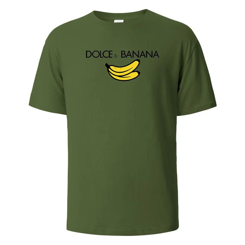 

Banana Print T-Shirt 100% Cotton Summer Tees For Men Women Oversize Casual Tops 4XL