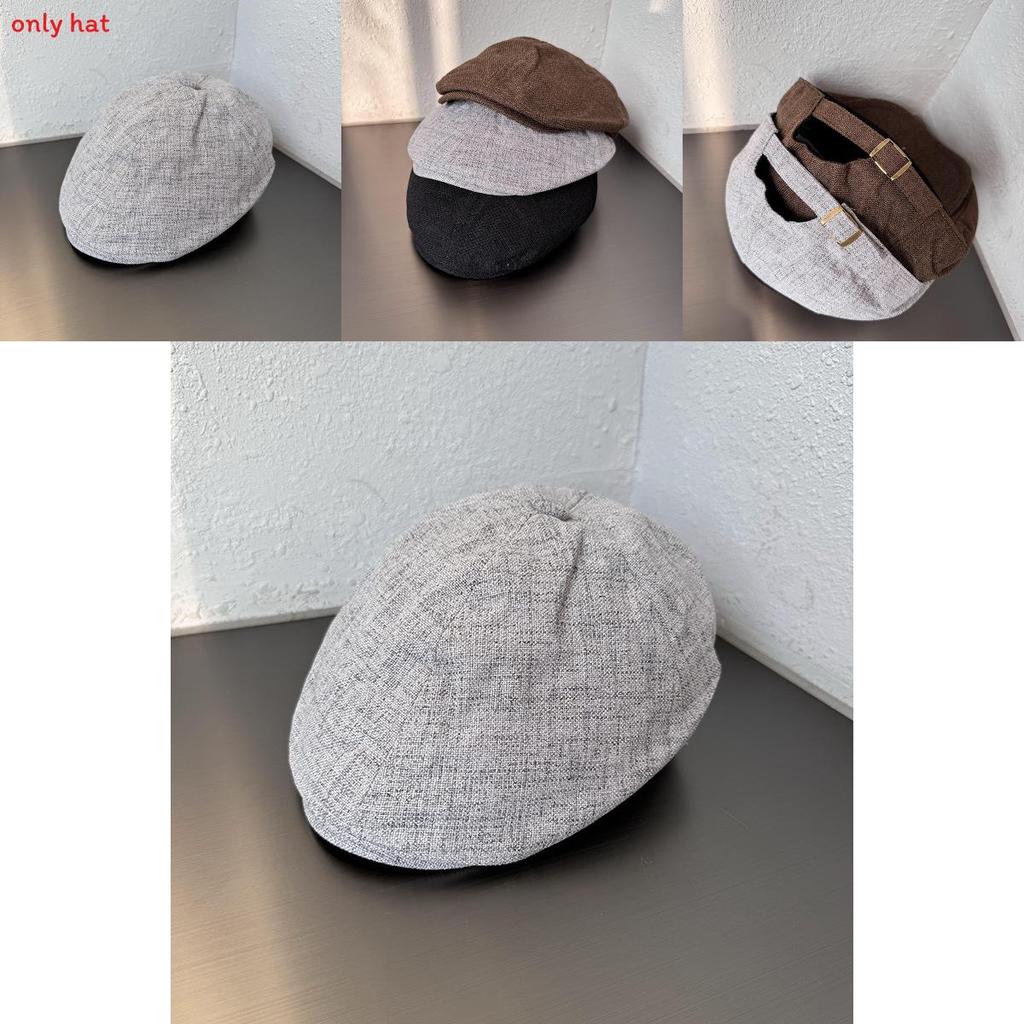 Simple Solid Color Cotton Linen Neutral Casual Beret For Summer Sun Protection