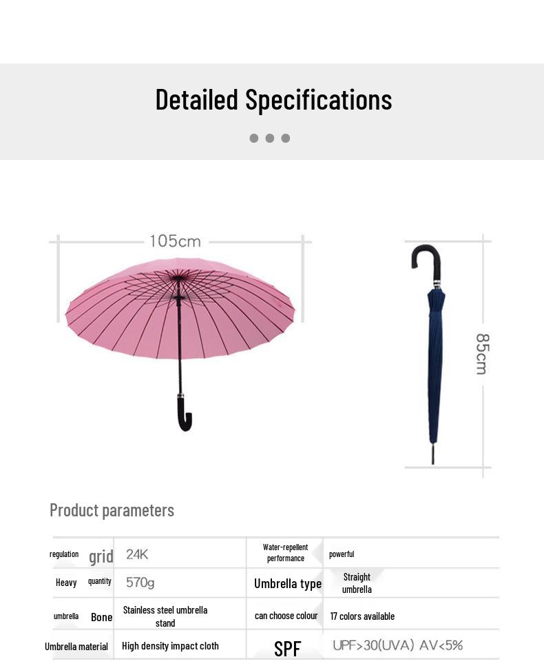 Double Person Water-Activated Blooming Long-Handled Umbrella for Women – Storm Curved Handle, Reinforced Rainproof Design