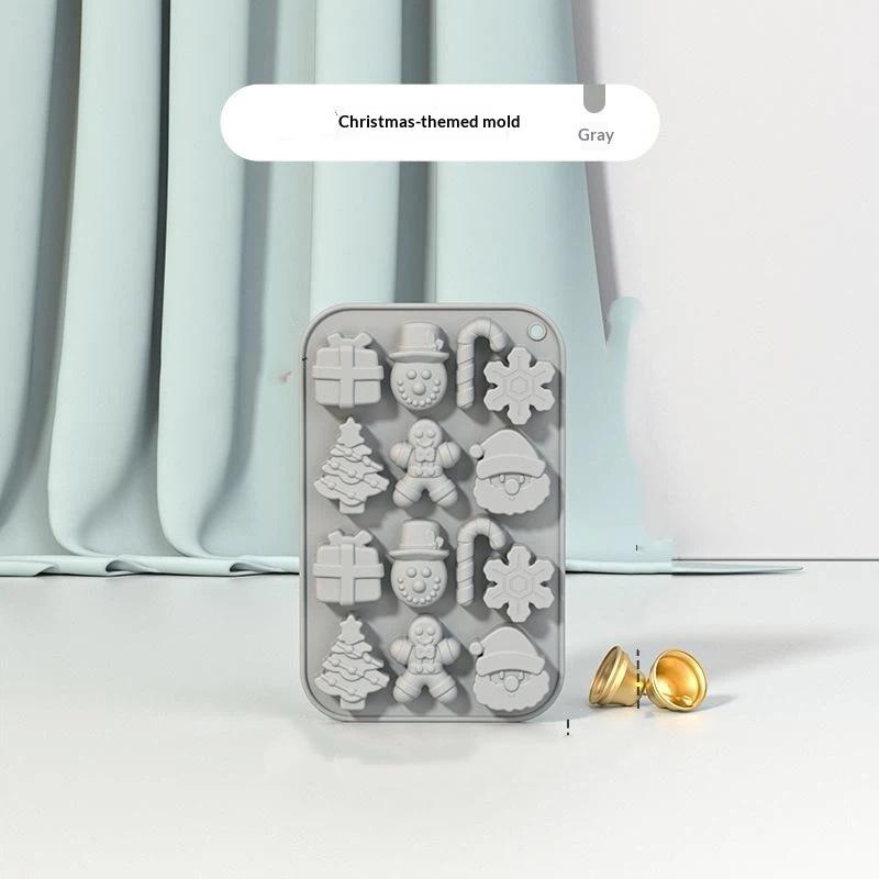 Christmas Silicone Chocolate Molds Candy Baking Moulds Handmade Snowflake Snowman Xmas Tree Gingerbread Man Santa Claus Mold