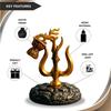 Trishul with Damru' Gold and Silver Base Antique Resin Figurine Idol Statue Shiva Trishul Damru Showpiece