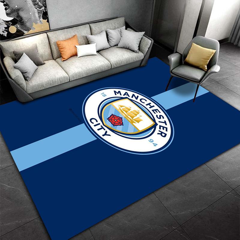Manchester City Logo Area Rug for Fans Suitable for Use As an Anti-slip Game Mat for Living Room and Bedroom Sofas